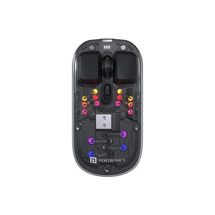 Portronics Toad 5, Bluetooth & 2.4 GHz Wireless, Rechargeable, RGB Lighting, Keyboard-like Buttons (Black)