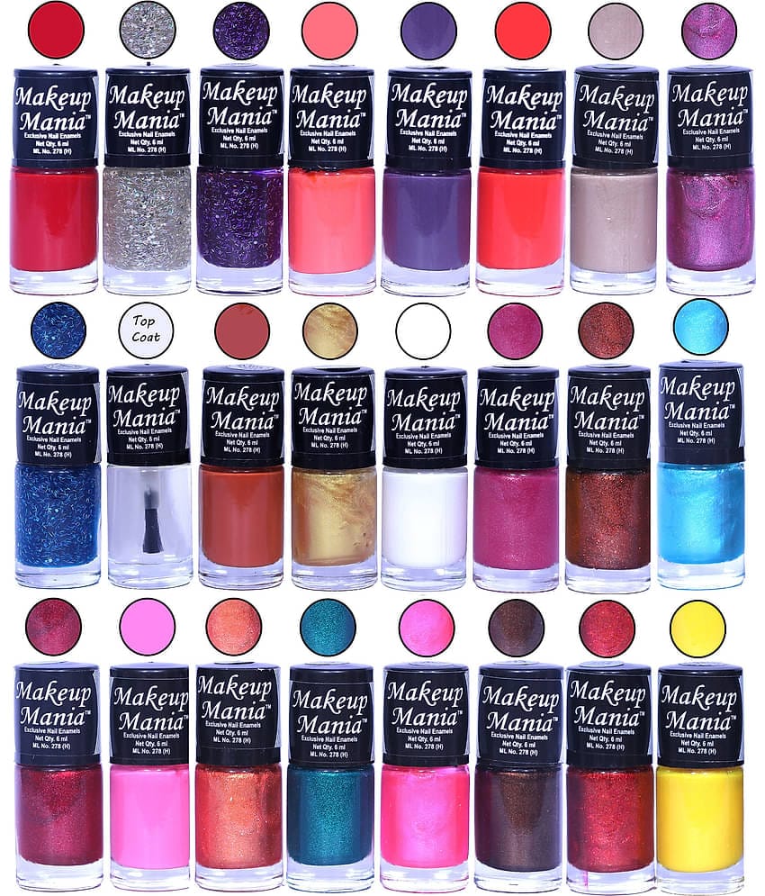Makeup Mania Nail Polish Set of 24 Pcs, Nail Paint of 6ml each x 24 Pcs, MultiColor Set 89-94 (Combo of 24 Pcs)