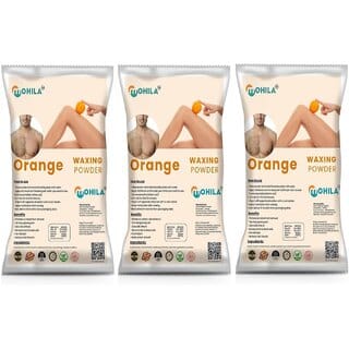 3 Packs of Mohila Hair Removal Orange Wax Powder for Men Women Painless Body Hair Removal Wax Powder (100 gm each)