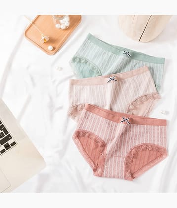 Flenzy Pack of 3 Nylon Hipster For Women ( Multicolor4 )