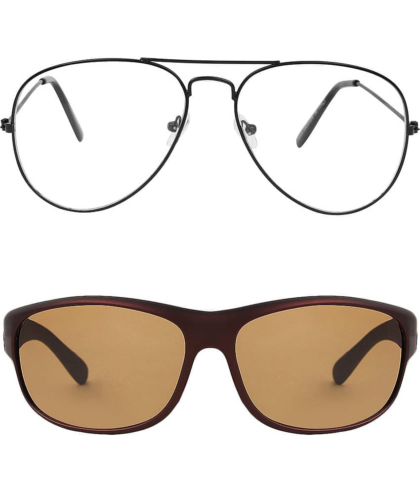 Kanny Devis - Bronze Wrap Around Sunglasses ( Pack of 2 )