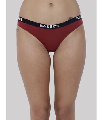 BASIICS By La Intimo - Maroon BCPBR08 Cotton Lycra Solid Women's Bikini ( Pack of 1 ) - None