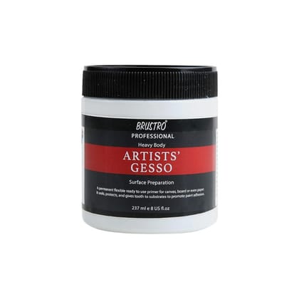 Brustro Professional Heavy Body Artists Gesso - Acrylic & Oil Primer-237ml / BRAGS237