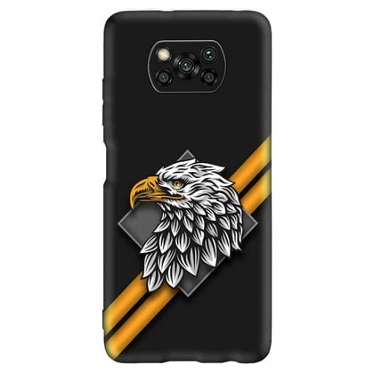 white Eagle POCO X3 Premium Embossed Mobile cover