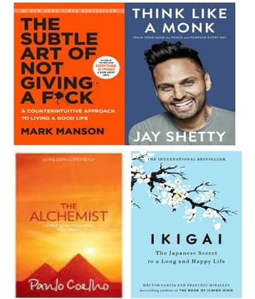 Books Combo (Ikigai, Think Like A Monk, Alchemist The Subtle Art Of Not Giving )- Paperback