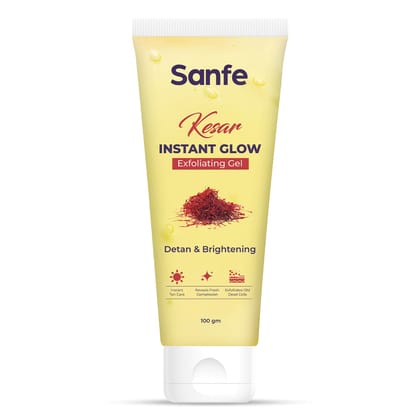 Sanfe Kesar Instant Glow Exfoliating Gel - 100g I Tan Removal Scrub