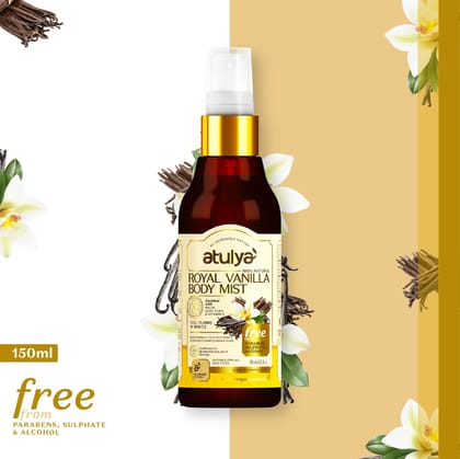 Atulya Royal Vanilla Body Mist | Nourishing and Refreshing - 150ml Atulya Royal Vanilla Body Mist | Nourishing and Refreshing - 150ml