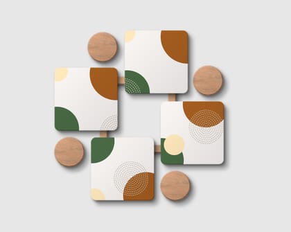 'White Abstract' Coaster Set of 4