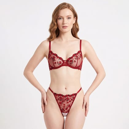 LOVEBIRD Transparent Bra Panty Thong Set Fancy THS2605 LOVEBIRD Transparent Bra Panty Thong Set Fancy THS2605