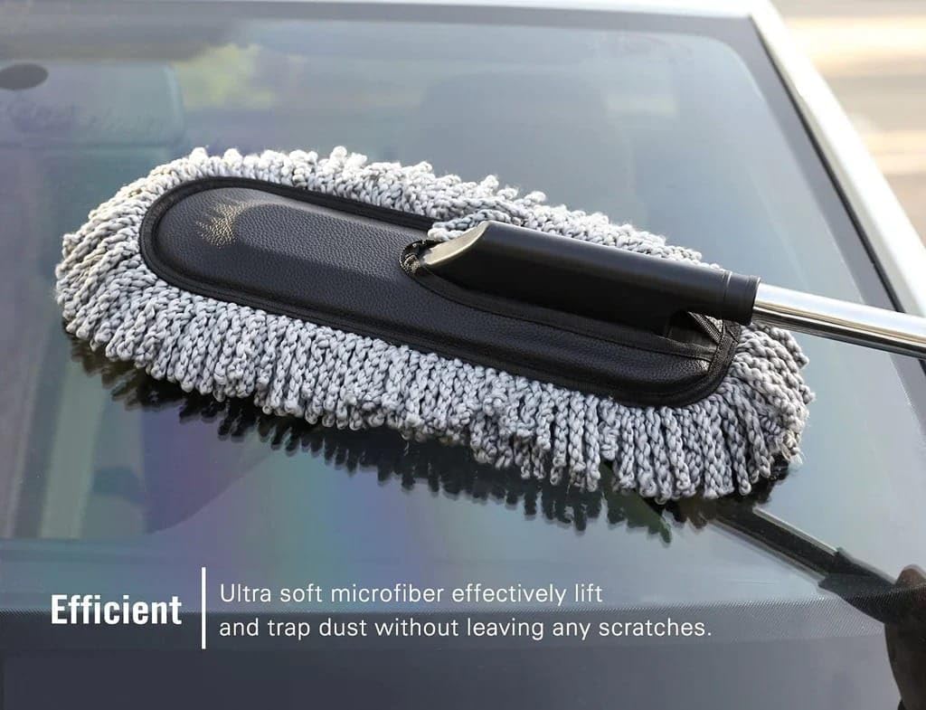 Long Handle Car wash mop duster car brush car duster car mop dust sweeping telescopic handle soft bristle wax brush.