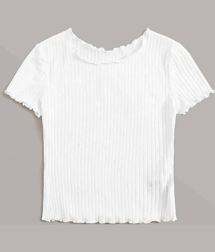 Kashian Women's Cotton Blend Regular Top ( White )