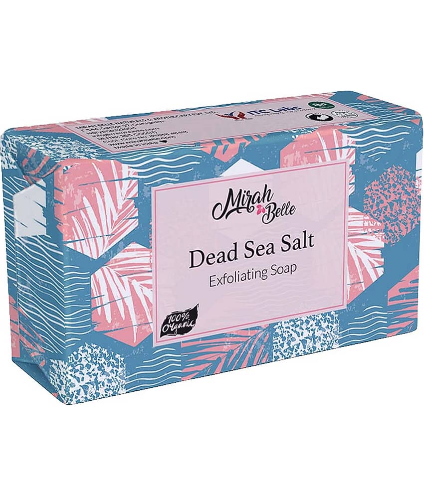 Mirah Belle - Organic Dead Sea Salt Exfoliating Soap 125gm - For Clogged Pores and Dead Skin Removal Handmade Soap