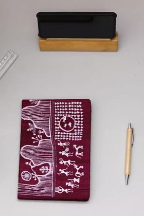Tisser Ghicha (Tussar) Silk Warli hand painted diary