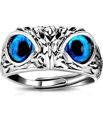 Owl Eye Ring For Men Girls Silver Ring For Boys Adjustable Stylish men Jewellery