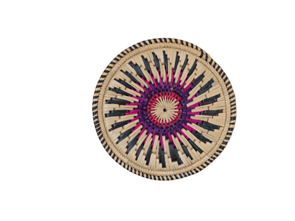 Laxmi Handicrafts Decorative Wall Hanging Moonj Craft Plate for Home Decoration