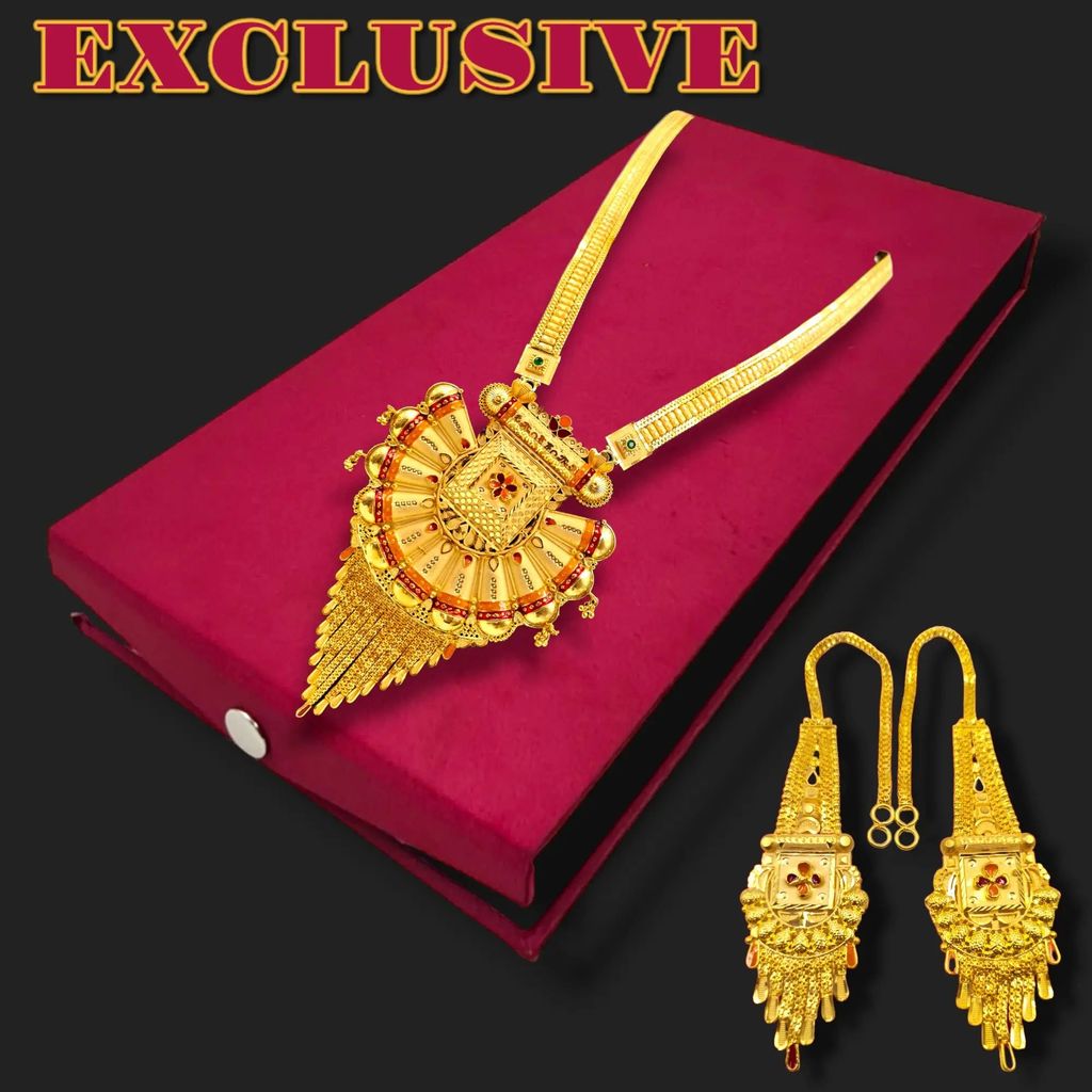Diwali Special 2 Gram Gold plated Necklace Set with Earrings - perfect for gift , party,wedding,Anniversary