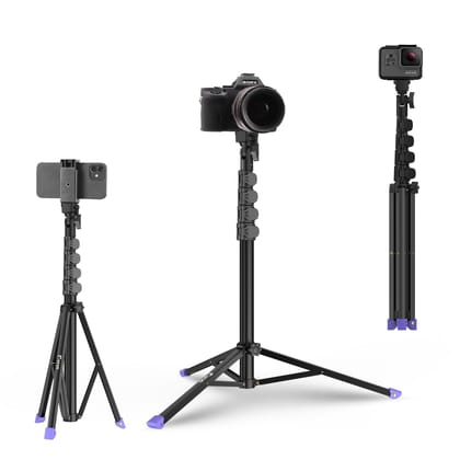 Syvo SP-500 63 Inch (160CM) 1.6M Tripod Stand with Mobile Phone Holder – Versatile Stand for Ring Lights, Cameras, and Mobile Phones. Ideal for Video Recording, Video Shooting, and Lighting Setup. Syvo SP-500 63 Inch (160CM) 1.6M Tripod Stand with Mobile