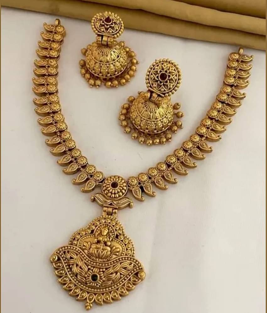 Padmavati Bangles Maroon Alloy Necklace Set ( Pack of 1 )