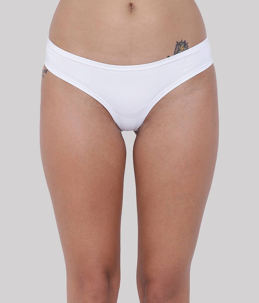 BASIICS By La Intimo Polyester Solid Women's Bikini ( White ) BCPSS02