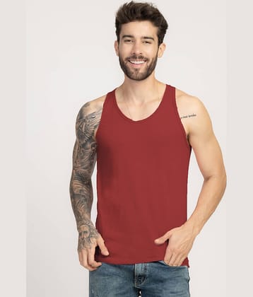 Stylogue Pack of 1 Cotton Blend Basic Vest For Men ( Maroon )