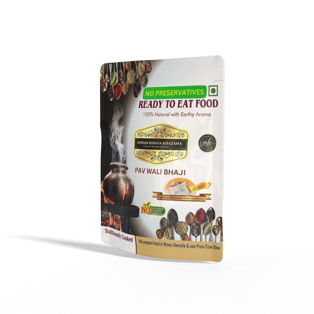 Pav Wali Bhaji 300gm | No Added Preservative and Colours| Serve Hot Anytime Anywhere with our Flameless Food Heater inside the Pack | Indian Tasty Flavour Ready to Eat Food Pav Wali Bhaji