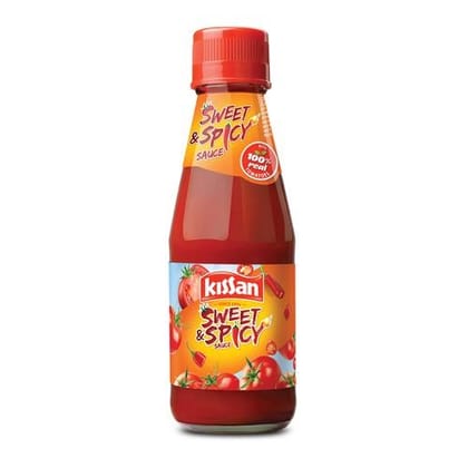 Kissan Sweet & Spicy Ketchup, 200 g Bottle