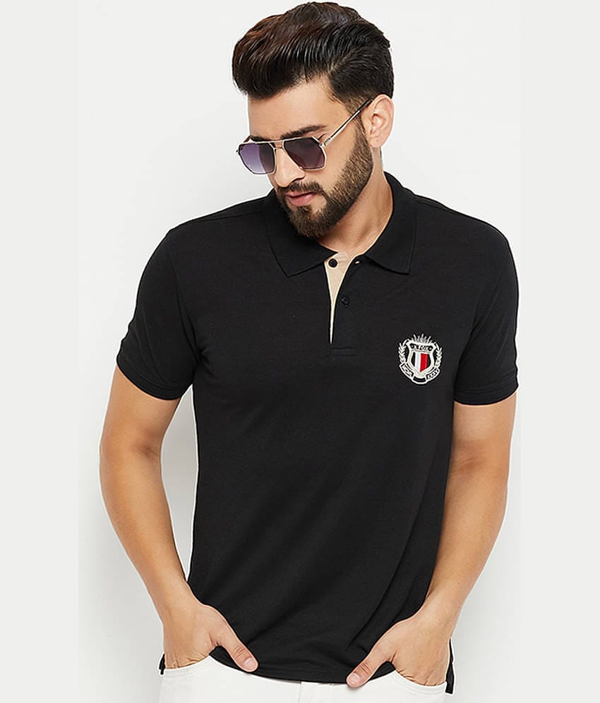 XFOX - Black Cotton Blend Regular Fit Men's Polo T Shirt ( Pack of 1 )