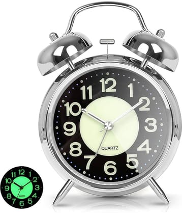 Bhavyta Analog Silver Redium Alarm Clock - Pack of 1