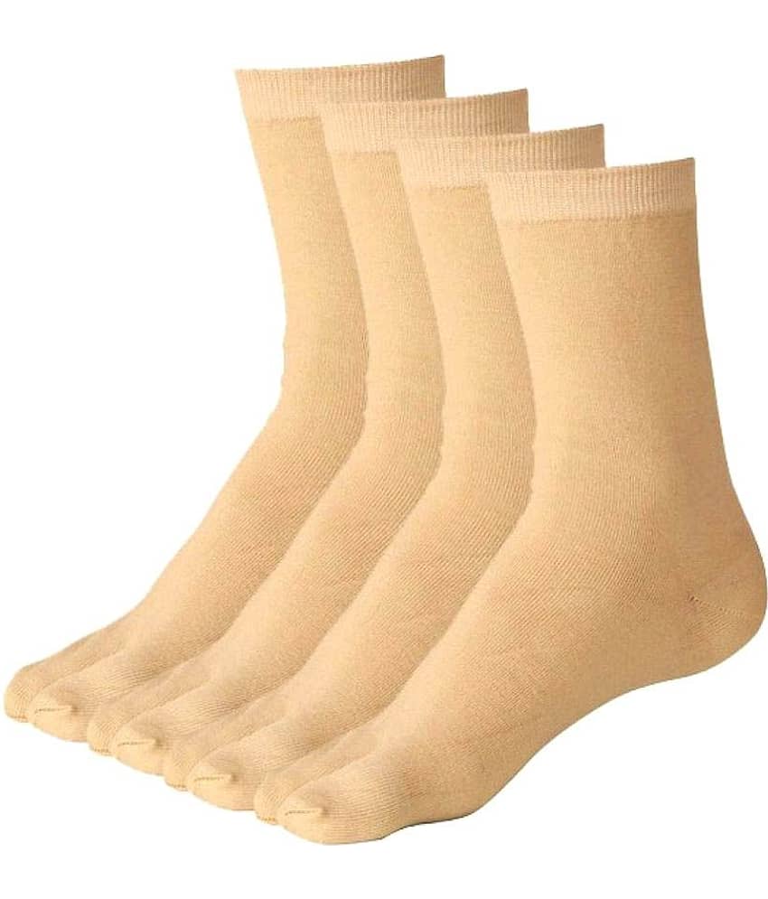 Tahiro Beige Woolen Thumb Socks - Pack of 4