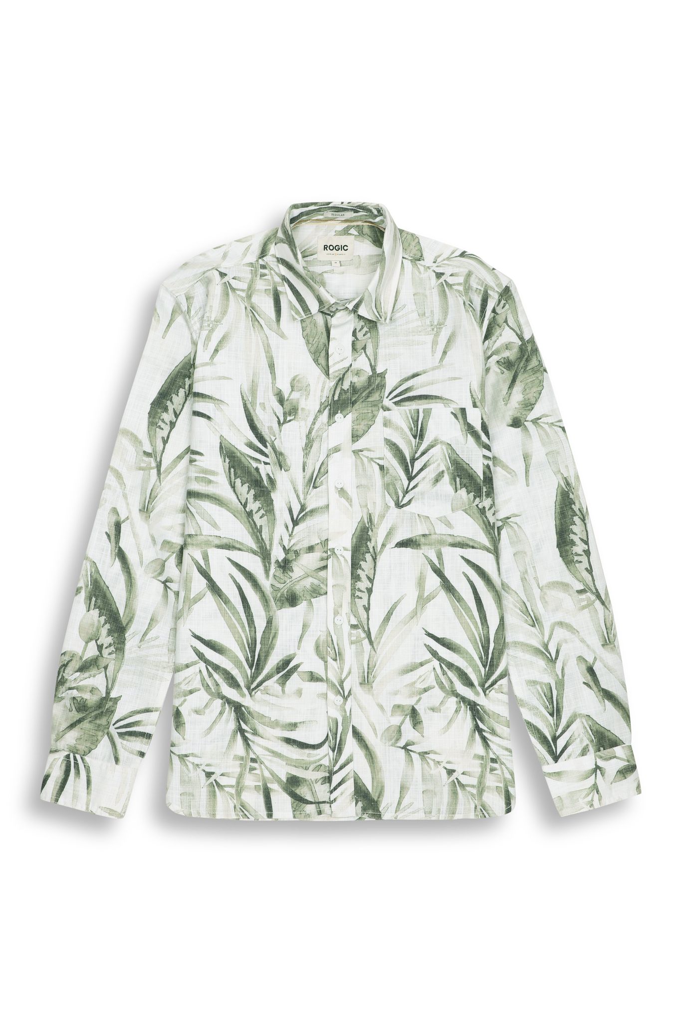 TROPICAL PRINTED SHIRT IN GREEN-M