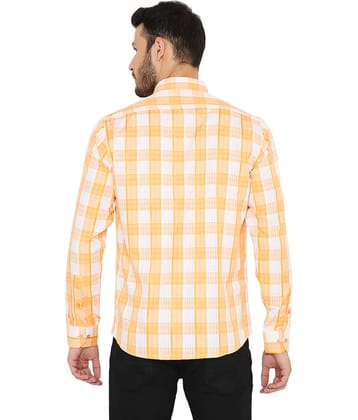 Maharaja - Orange Cotton Blend Slim Fit Men's Formal Shirt ( Pack of 1 )