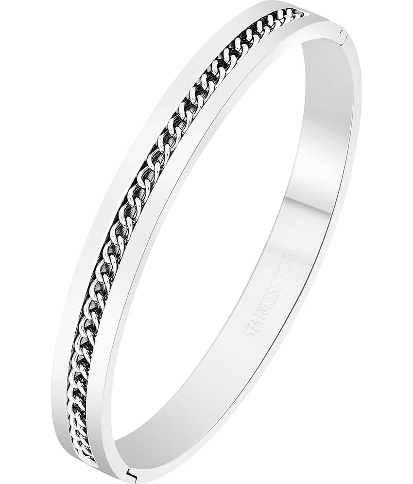 The Jewelbox Silver Stainless Steel Bracelets