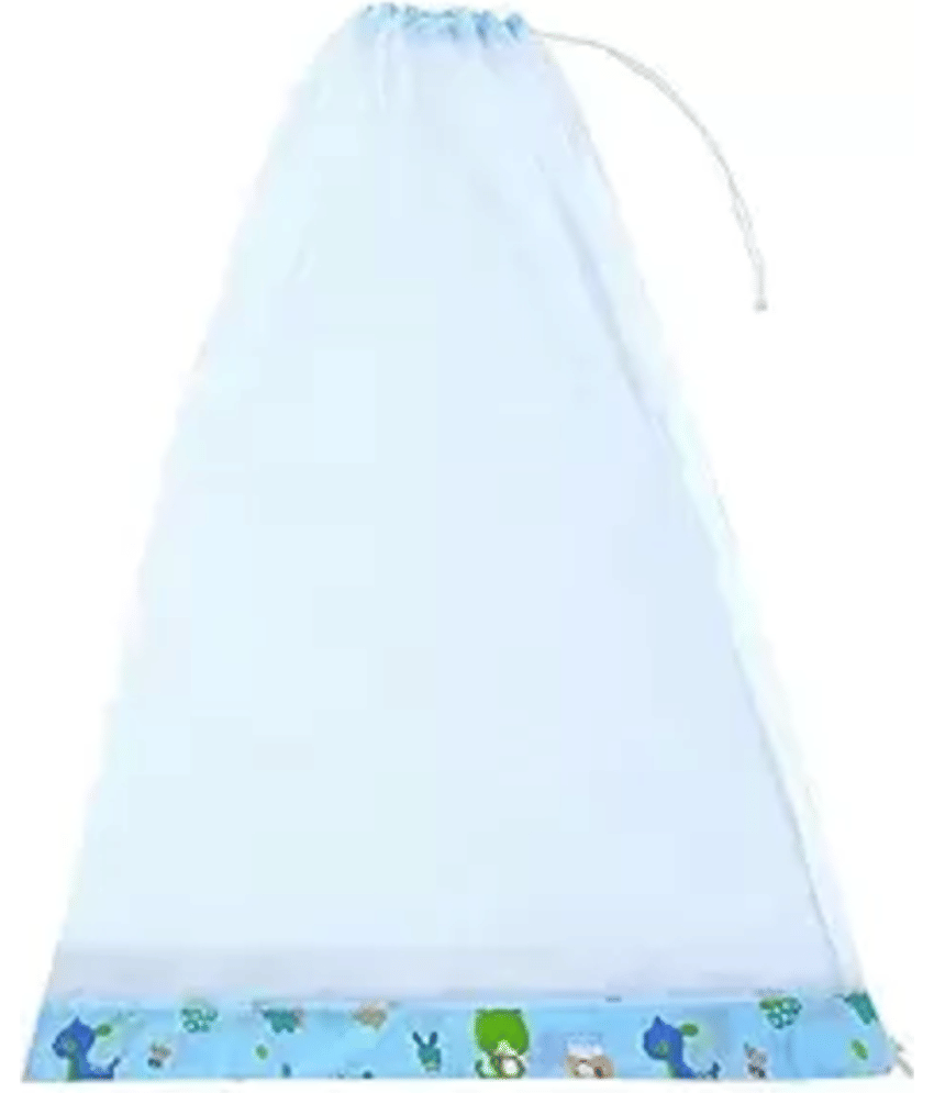 NISSI Blue Cotton Frame Hung Baby Mosquito Net ( Pack of 1 )