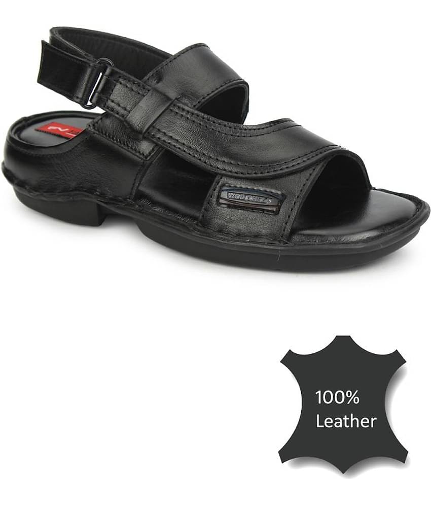 Fashion Victim Black Leather Sandals