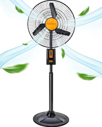Almonard 18" (450Mm) Mark-Ii Pedestal Fan - High Speed Stand Fan With 3 Speed Settings & Cast Aluminum Metal Blades - 90 Degree Oscillating Pedestal Fan With Adjustable Fan Height & Tilt - Black
