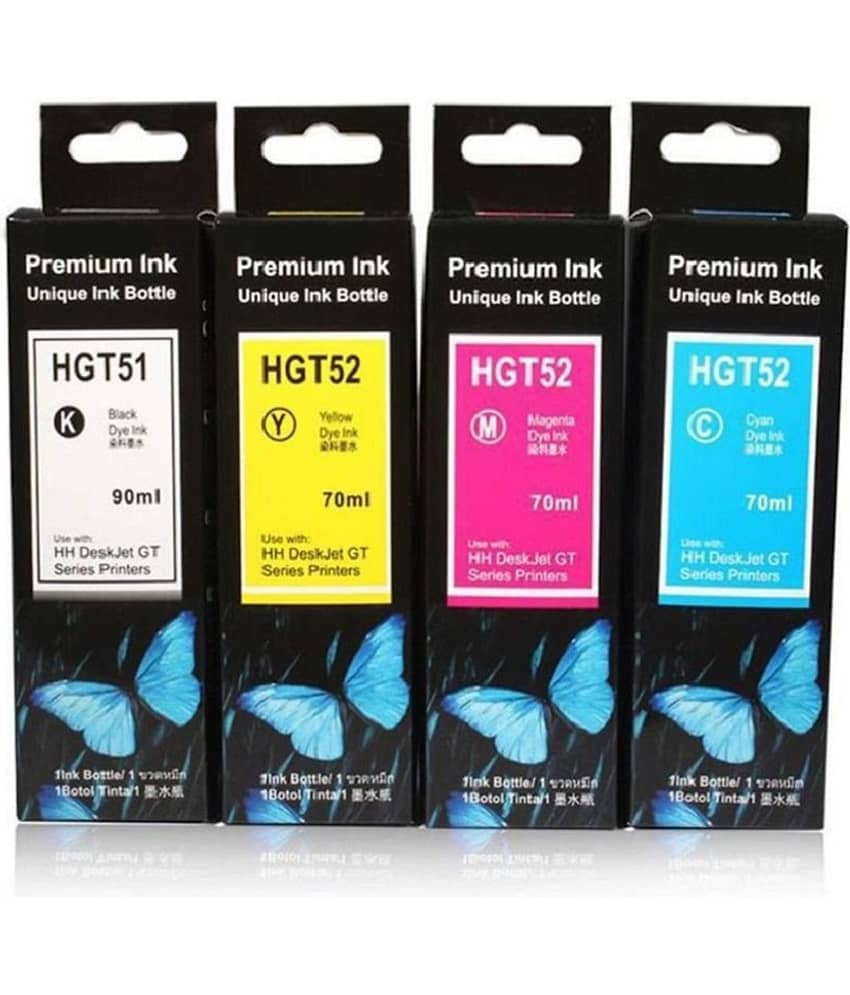 zokio GT5152 For H_P 310 Multicolor Pack of 4 Cartridge for Refill ink for GT51/GT52 - GT5810,GT5820, 310,315,319,410,415,419 Tank Wireless