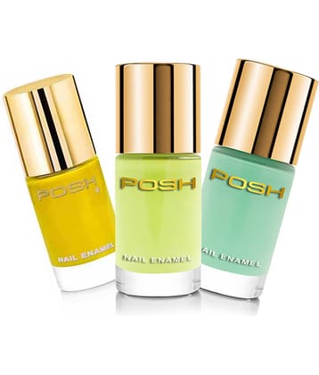 Posh - Multi Glossy Nail Polish ( Pack of 3 )