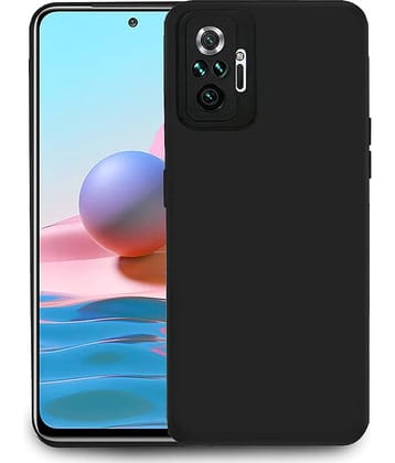 Spectacular Ace - Black Silicon Soft cases Compatible For Xiaomi Redmi Note 10 Pro Max ( Pack of 1 )