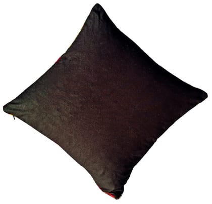 Solid Black Velvet Cushion Cover-12 x 12 inches / Plain Cotton Backing