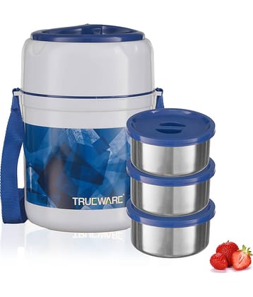 Trueware Office Plus 3 Plastic & Stainless Steel Insulated Lunch Box 3 - Container ( Pack of 1 )