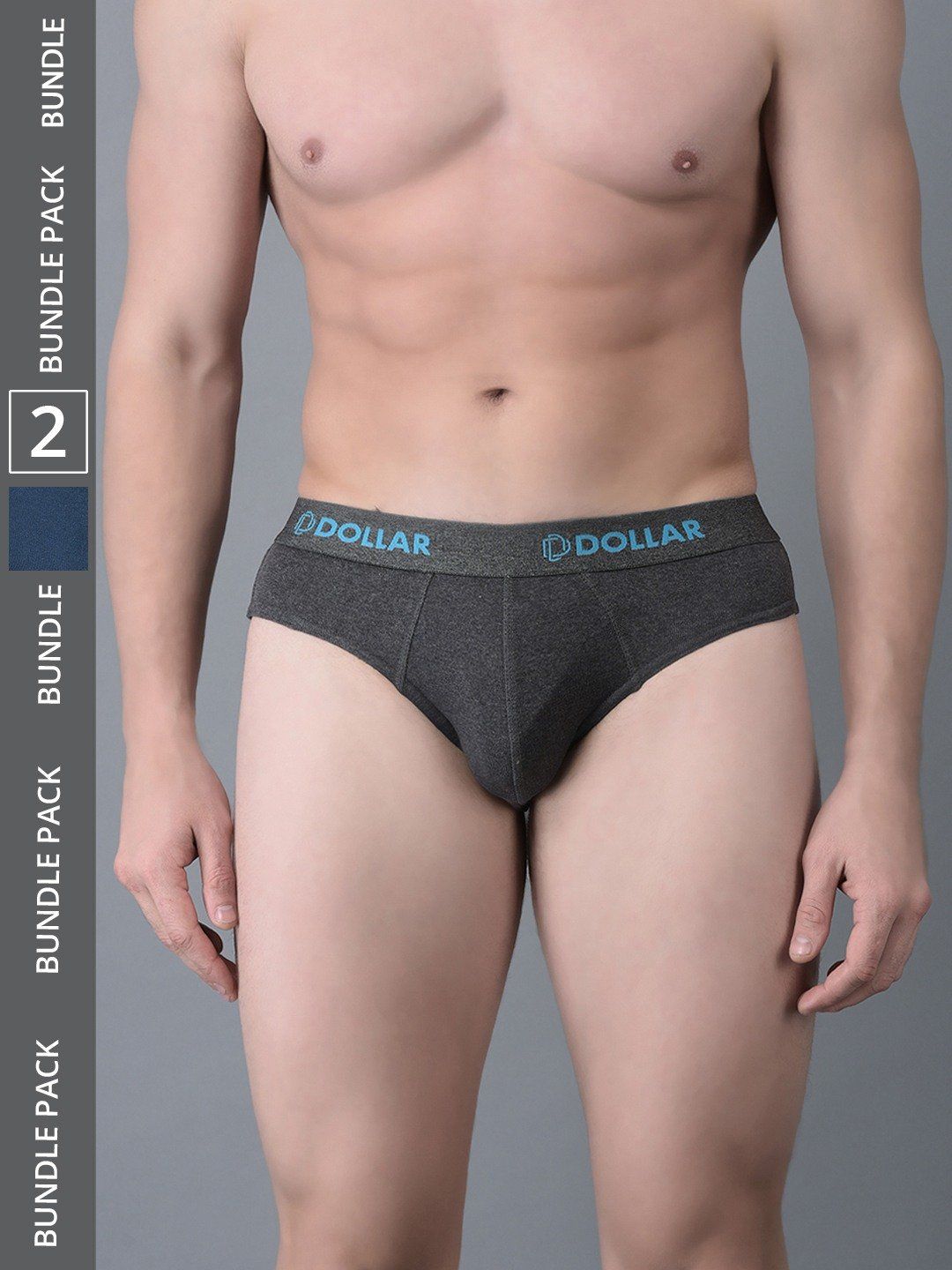 Men's Assorted Pack of 2 Cotton Superior Snug Fit Solid Brief