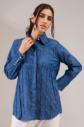 FIREFLY formal denim shirt-FIREFLY - Blue / Denim / XXS