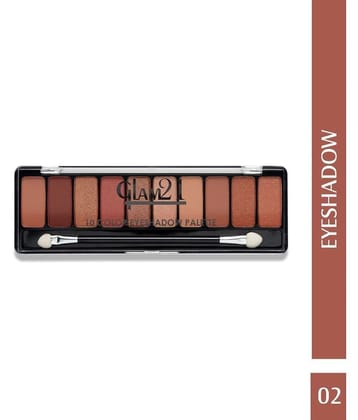 Glam21 10 Color Eyeshadow Palette LongLasting mattes and creamy shimmers 13.5g Shade-02