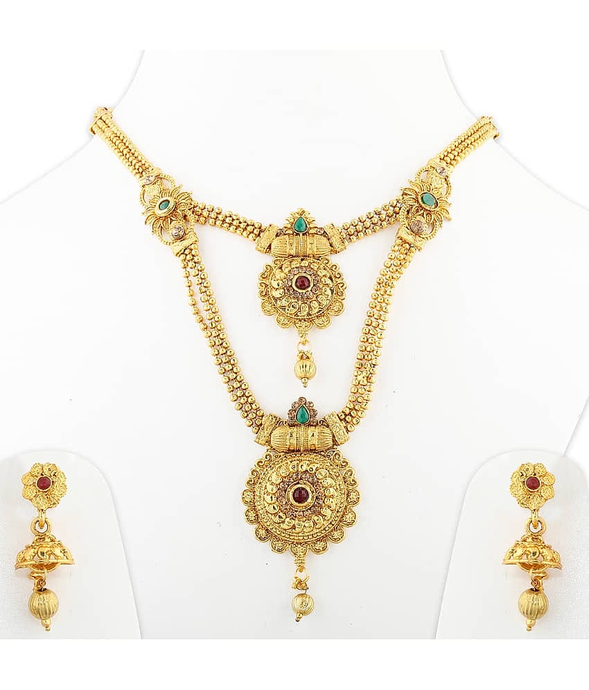 Silver Shine Alloy Golden Contemporary Contemporary/Fashion Antique Necklaces Set