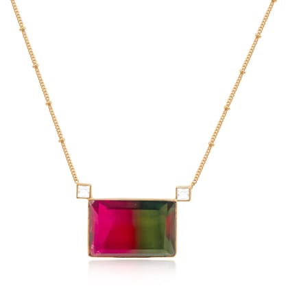 Silver Mystic Red necklace-Gold