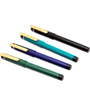 Srpc Set Of 4 Oliver Scholar Medium Nib Eyedropper Fountain Pens Golden Clip