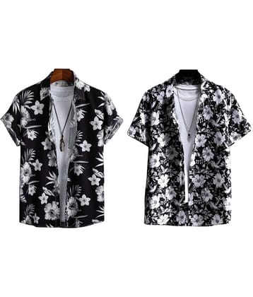 Bluedove Elastane Regular Fit Printed Half Sleeves Men's Casual Shirt - Blue ( Pack of 2 )