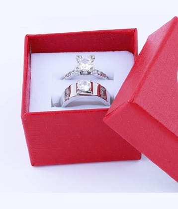 ShreejiHuf - Silver Couple Ring (Pack of 1)