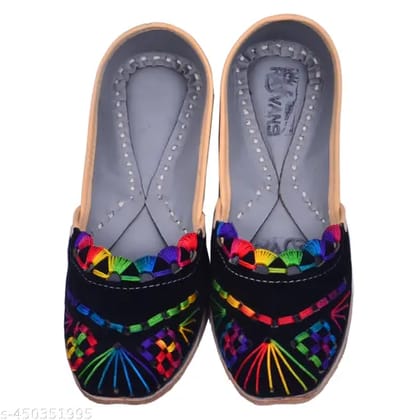 RAJVANS Versatile Women Hand Made Traditional Sandal with Cutting Work, Rajasthani Jutti, Cultural Accessories Punjabi Jutti, Mojaris, Ladies Jutti Multicolor (JTF-30)