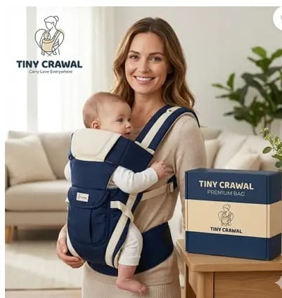 TINY CRAWAL TINYCRAWAL PREMIUM NEVI BLUE CARRIER BAG Baby Carrier  (NEVI BLUE, Front Carry facing in)